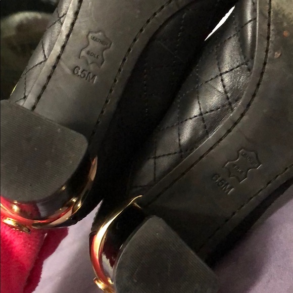 Tory Burch heels black and gold size 6.5 - Picture 4 of 5